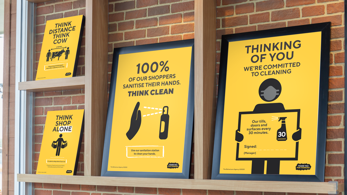 covid-19 behavioural-led retail posters in store